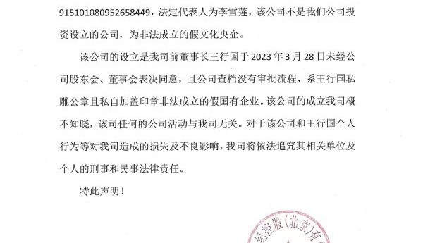 中传世纪控股郑重声明